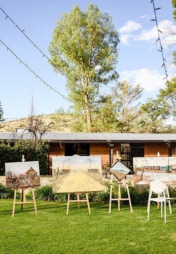 Art exhibition on the lawn
