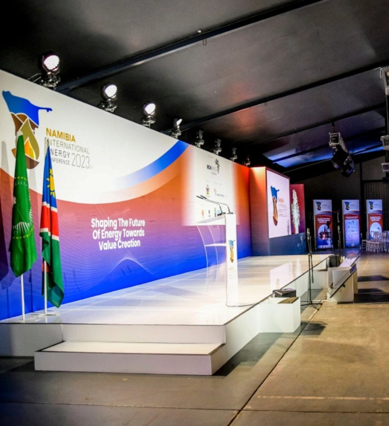 Conference stage set for a national energy conference