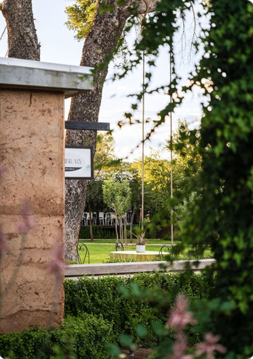 Garden dining at Droombos Estate, Windhoek
