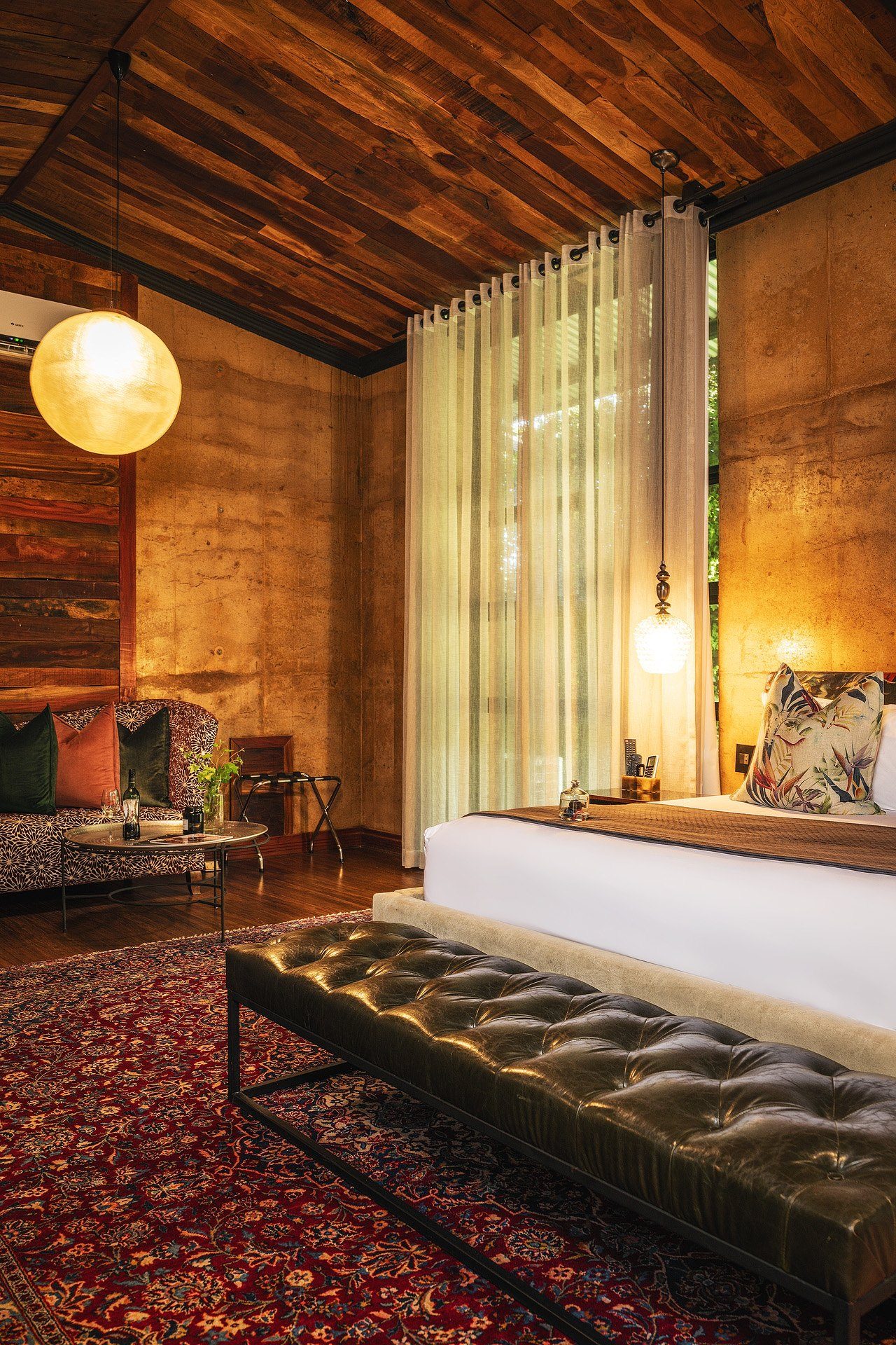 Rammed earth luxury suite at Droombos boutique hotel in Windhoek