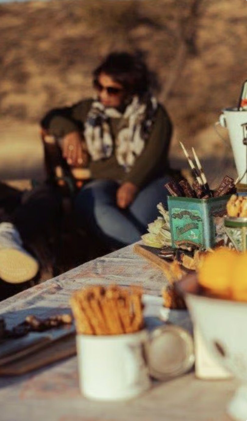 Sunset picnic in the Namibian veld near Windhoek