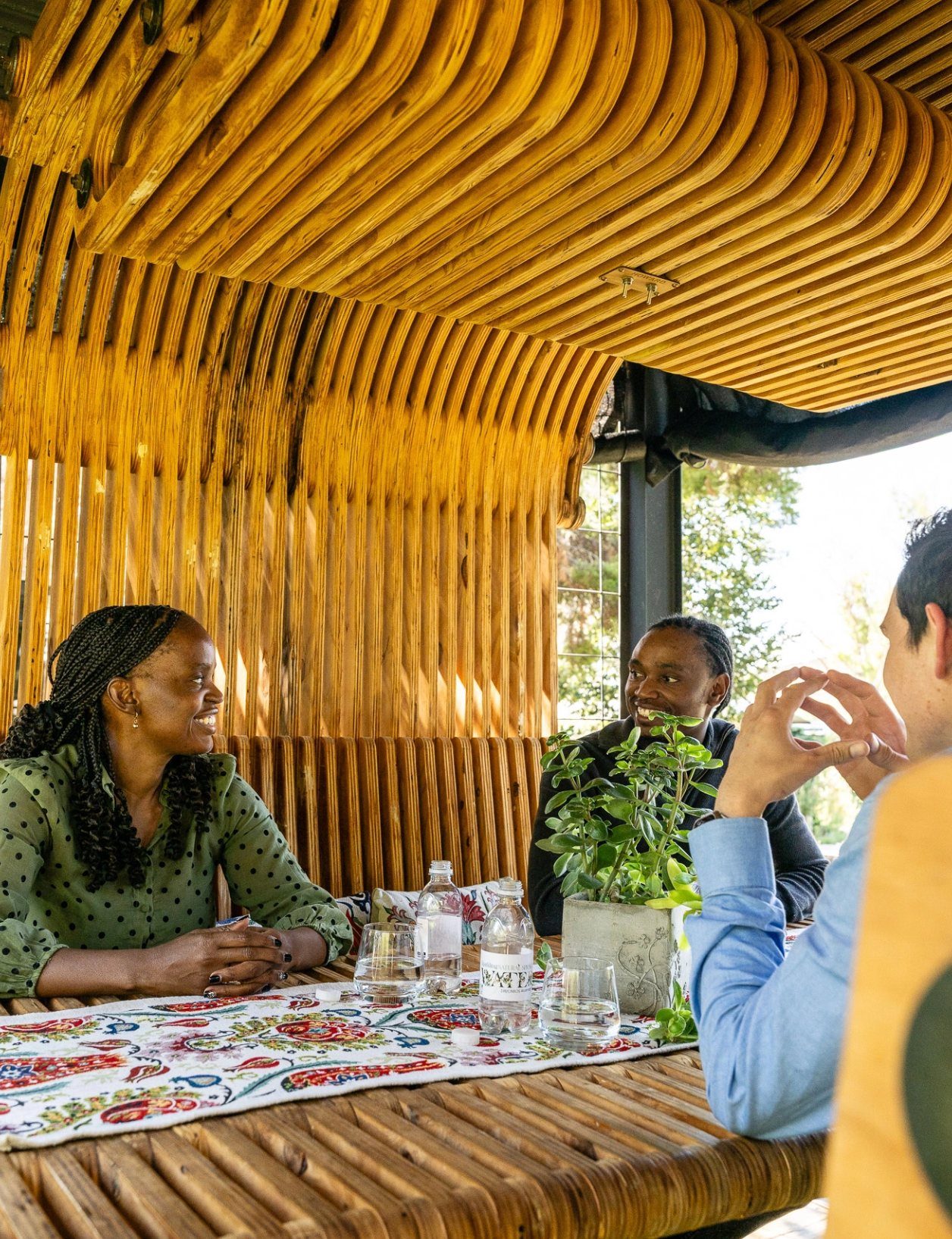 Team building session in a garden pod