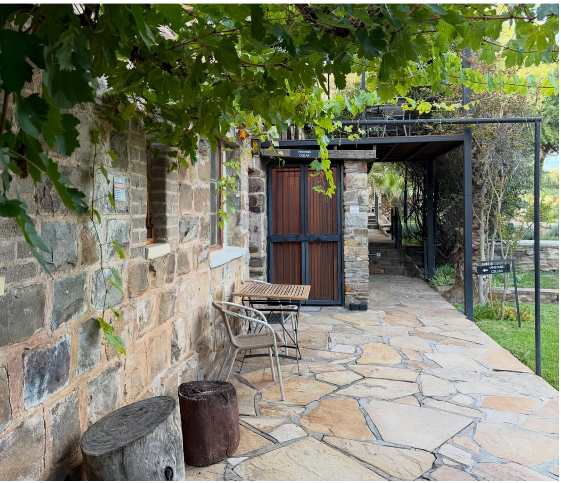 Entrance to the Vineyard rooms at Droombos Estate