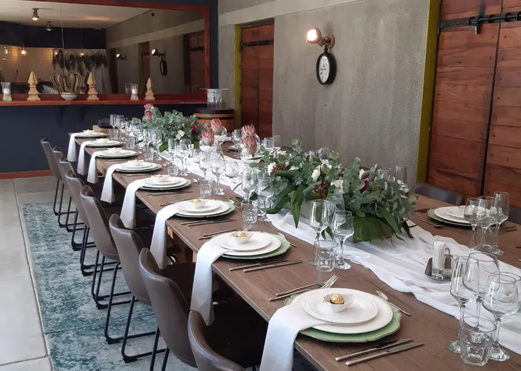 Wine Cellar private dining venue at Droombos Estate