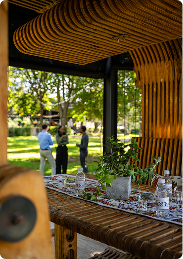 The Pods garden venue at Droombos Estate