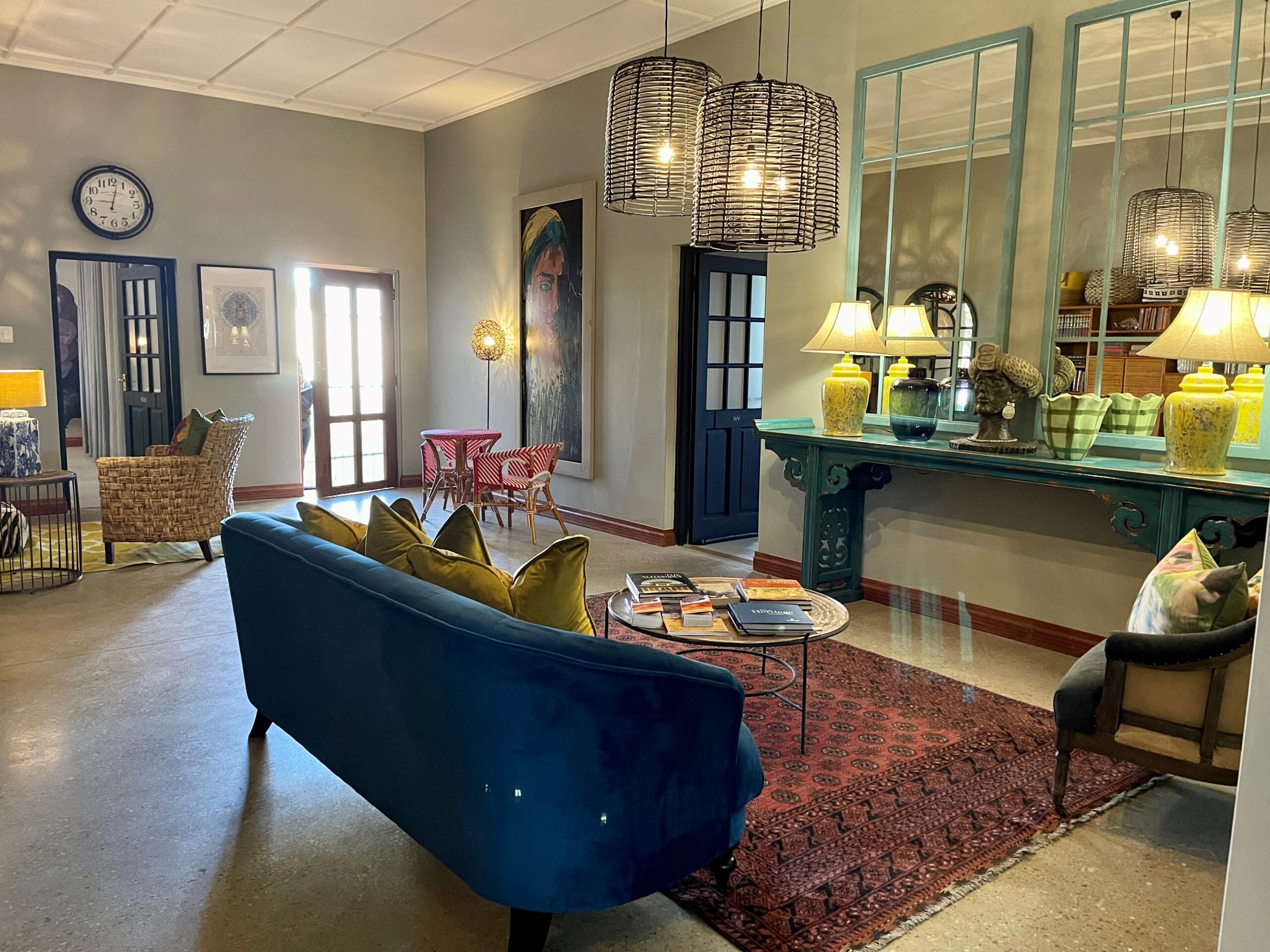 Shared lounge in the Farmhouse at Droombos Estate